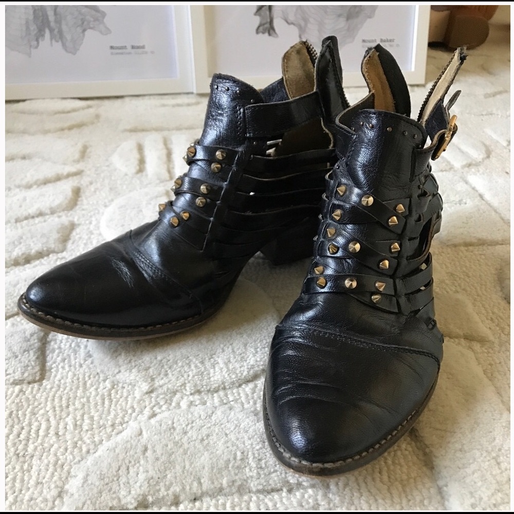 ISO Matisse Studded Leather Ankle Boots